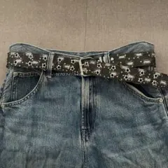 y2k BK spangles star denim belt