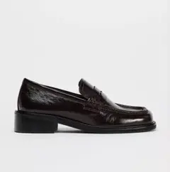 ZARA ザラ　スクエアトゥレザーローファー38