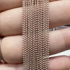 ネイルパーツ ボールチェーン ピンクゴールド 1mm 1m