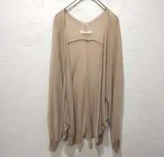 ショコラフィネローブ シアーニットカーディガン ドルマン ボタンレス ベージュ