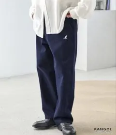 KANGOL ワイドデニムイージー ネイビー　ストレート　セミワイド　S