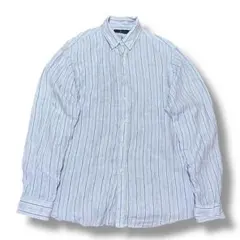 RALPH LAUREN 長袖 シャツ リネン ストライプ classicfit