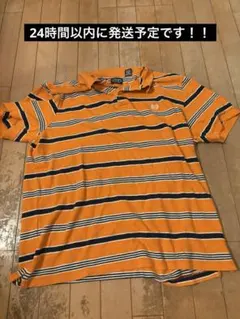 CHAPS オレンジ ストライプ ポロシャツ L