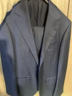 エディフィス　高級ネイビー ウールスーツ ビジネス用　セットアップ