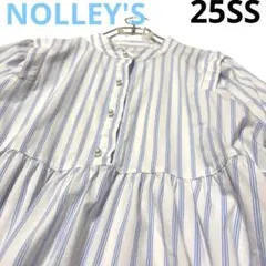 25SS ☆ノーリーズ☆ストライププルオーバーブラウス パール ペプラム 爽やかのサムネイル