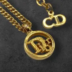 ヴィンテージ Dior ディオール CD ロゴ ゴールドネックレス 344