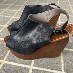 ROSE BUD ローズバッド リアル レザーウェッジソール サンダル　Y2K