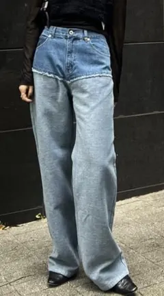 FLOCKY SWITCHING DENIM PANTS デニムパンツ　アメリのサムネイル