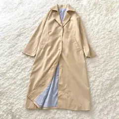 ロング コート ベージュ ストライプ 通勤 ビジネス 美品✨