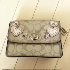 コーチ ショルダーバッグ ティーローズ ハートアップリケ クラッチ 