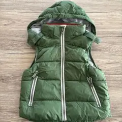 L.O.G.G. フード付きグリーンダウンベスト US 2Y