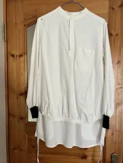 motone ホワイト長袖シャツ ポケット付き サイズS