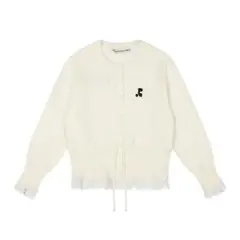 Rest&recreation フリル付きアイボリーカーディガン