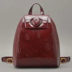 Cartier◇カルティエ ハッピーバースデー バックパック エナメル レザー赤のサムネイル