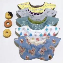 NO,17＊5枚セット＊ベビースタイ＊ハンドメイド