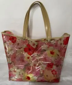 希少・平成レトロ】ハローキティ ハイビスカス ビニールトートバッグ 
