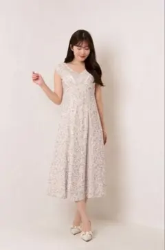 Lace Trimmed Floral Dress / mauve / XS