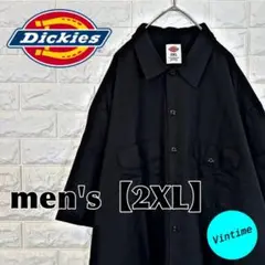 V818【Dickies】半袖ワークシャツ【メンズ2XL】ブラック