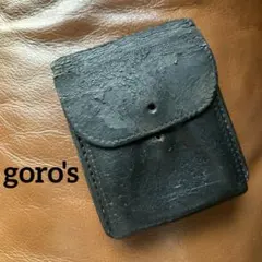 ゴローズ goro's 二つ折り財布 革財布 ブラック 黒 ダメージありのサムネイル