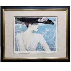 【希少作】カシニョール　EA版 「ドーヴィルの優雅な女性」直筆サイン 希少作】カシニョール EA版 「ドーヴィルの優雅な女性」直筆