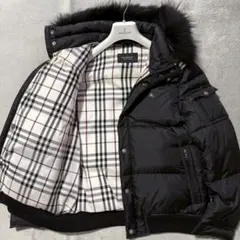 バーバリーブラックレーベル ダウンジャケット リアルファー Mサイズ y2k