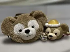 上海ディズニー ダッフィー コーヒーカップぬいぐるみショルダーバッグ 