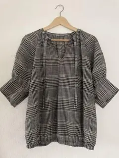 24AW 美品 theory luxe チェックブラウス
