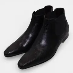 【新品未使用】GUCCI グッチ メンズ サイドゴアブーツ パイソンレザー 黒