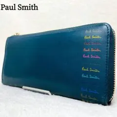 ポールスミス 長財布 L字ラウンドファスナー レザー マルチカラー ロゴ