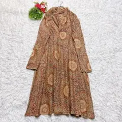美品 【ババグーリ】 ロングワンピース シルク混 絹混 総柄 ヨーガンレールのサムネイル