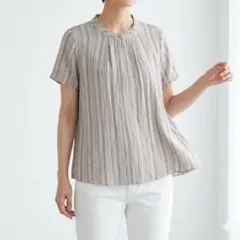 グローバルワーク【M】ストライプシャツ レーヨン100% 春夏