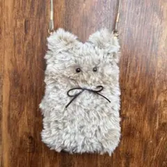 ふわふわねこちゃん スマホショルダーバッグ ハンドメイド