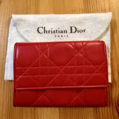 Christian Dior レッド 二つ折り財布 クリスチャンディオール Christian Dior ヴィンテージ 二つ折り