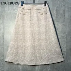 新品タグ付☆ インゲボルグ ストレッチサマーツイードスカート 大きいサイズ4