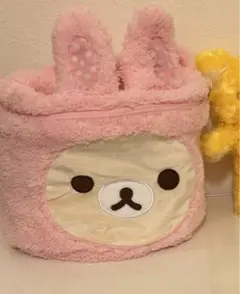 コリラックマ　お花畑の小さな子うさぎ　耳付きポーチ　バニティポーチ コリラックマ お花畑の小さな子うさぎ 耳付きポーチ バニティポーチ