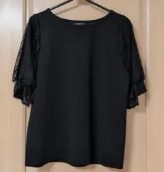 【美品】INGNI ブラック レースフリル袖 Tシャツ M
