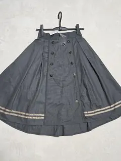 新品アクシ－ズファム連ボタンフィッシュテ－ルフレアスカ－卜Fストライプグレー