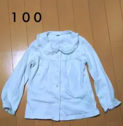 ホワイト 長袖シャツ レース襟