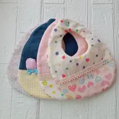 ▶ハンドメイド　スタイ　よだれかけ 女の子　４枚セット