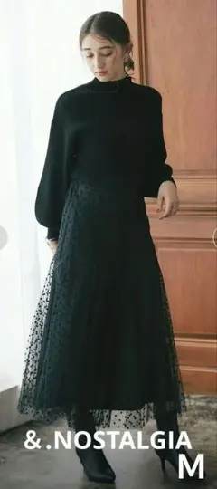 ＆.NOSTALGIA　フロッキードットチュールスカート