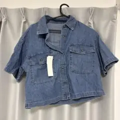ライトデニムダブルポシェットシャツ