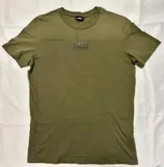 DIESEL メンズ Tシャツ S カーキ ロゴプリント