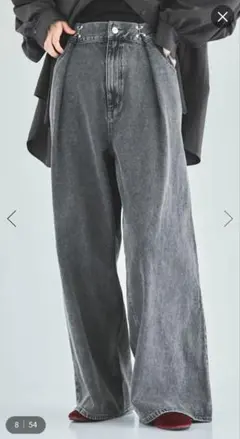 新品 LAKOLE ウエストフックデニムパンツ S ブラックのサムネイル