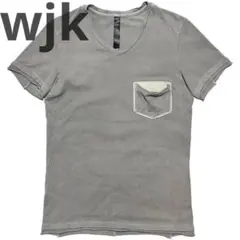 Safari掲載定価1.1万 wjk レザーポケット半袖Tシャツ S灰 1piuのサムネイル