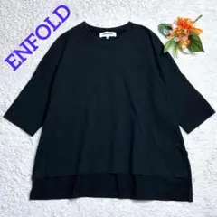 美品 エンフォルド 半袖カットソー Tシャツ サックスブルー パステル 