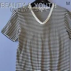UNITED ARROWS ボーダー Vネック 半袖 カットソー トップス Mのサムネイル