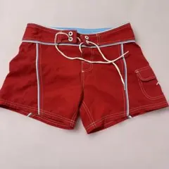 赤のストライプデザイン サーフパンツ
