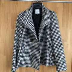 新品　千鳥格子ジャケット　チャコールグレー　９号