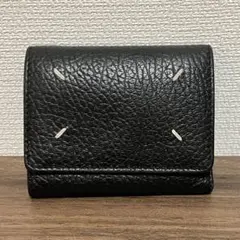 【美品】Maison Margiela ブラックレザー 三つ折り財布