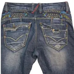 ​【極美品・希少】RED PEPPER レッドペッパー 刺繍 デニム W32